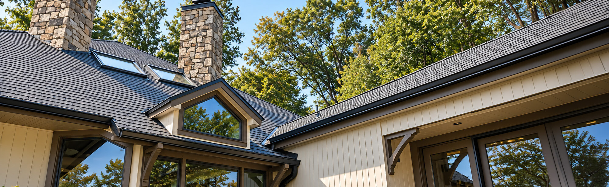 Asphalt roofing on a home in Maryland