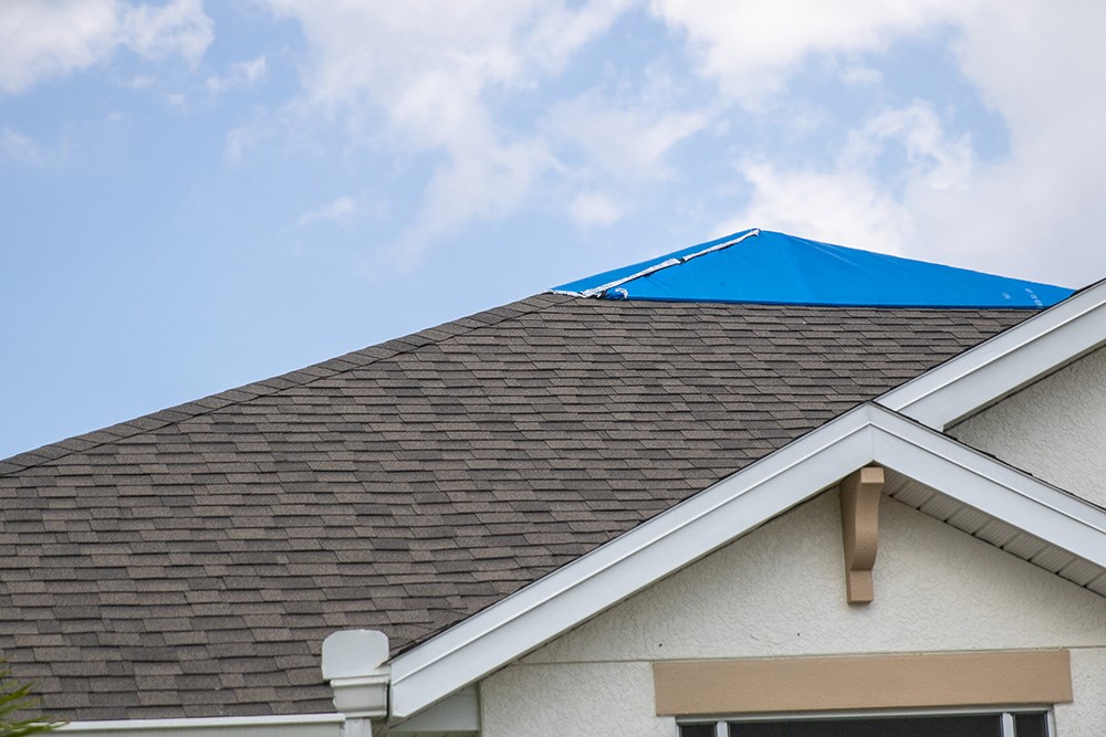 home needing emergency roof repair